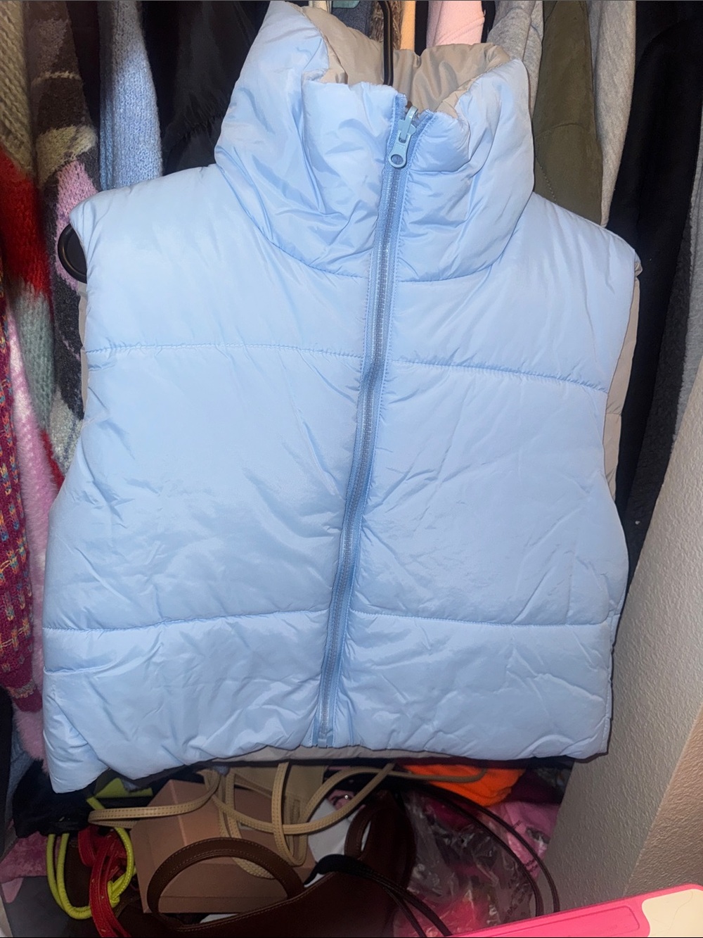 Women's Light Blue Quilted Puffer Vest - Brand Unspecified